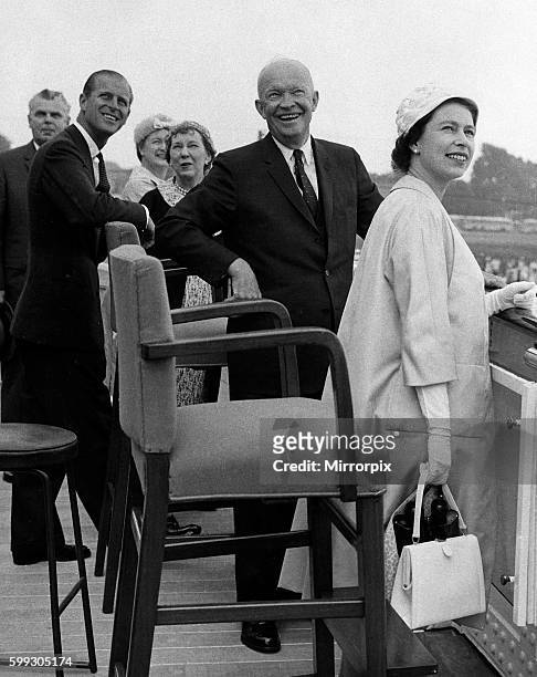 Queen Elizabeth II and Prince Philip with President and Mrs Eisenhower during their tour of Canada and the USA