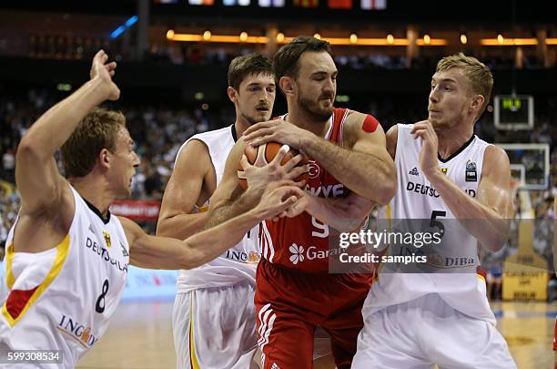 Heiko Schaffartzik , Tibor Pleiss , Semih Erden , Niels Giffey Euro Basket 2015 : Germany - Turkey