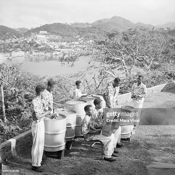 Steel Drum Band at Lookout Over Lake, Grenada