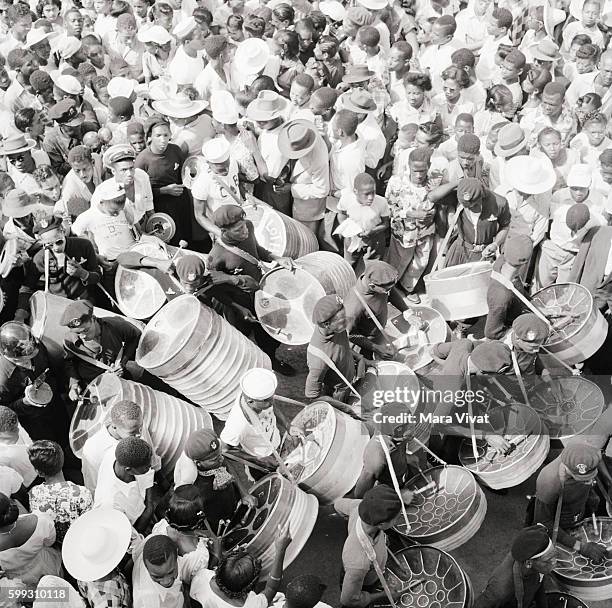 Crowds Around Steel Drum Band, View From Above