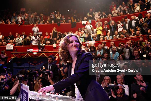 Nathalie Kosciusko-Morizet , conservative UMP political party candidate for the mayoral election in Paris, attends a campaign rally at the Cirque...