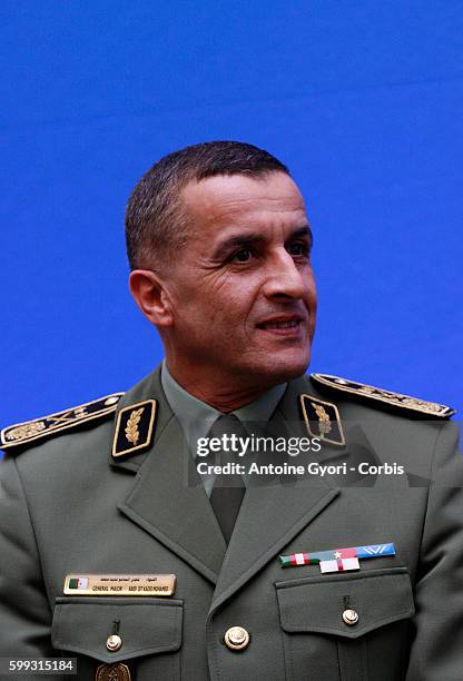 General Mohamed Kaidi Dit Kadid attends a Franco-Algerian summit at the Hotel Matignon in Paris