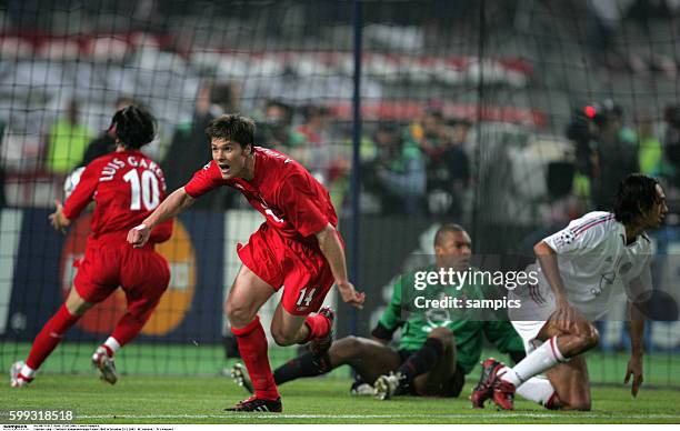 Champions League Final 2005, AC Milan vs. FC Liverpool: Alonso of Liverpool after scoring 3:3 to make it to overtime