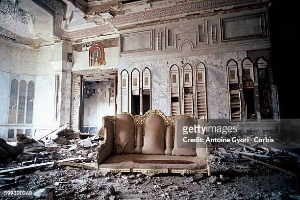 One of Saddam Hussein's Presidential palaces which was damaged in the US bombardments.