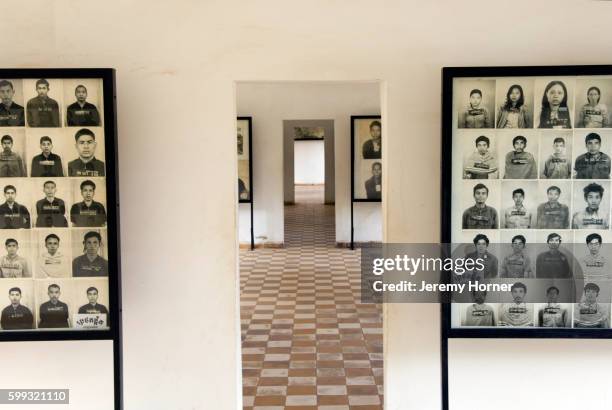 tuol sleng genocide museum - cambodia genocide stock pictures, royalty-free photos & images