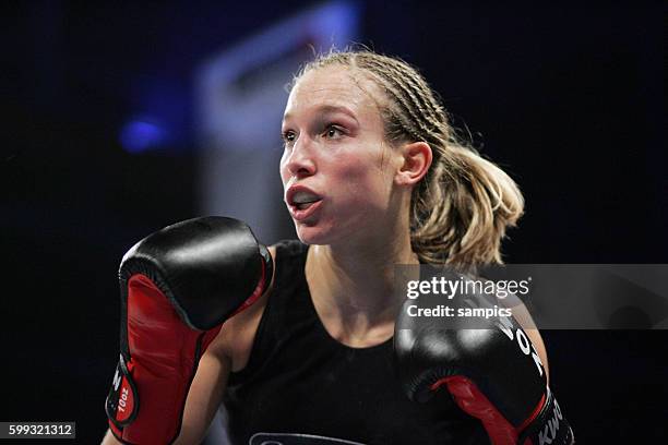 Christine Theiss of Germany during her world championship fight against Grete Hale - women's 65 Kg category