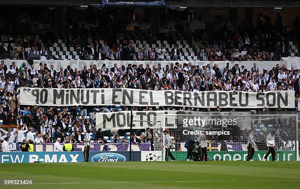 Fantransparent Real Fans 90 Minuten im Bernabeu Stadion können sehr lang sein Fussball Championsleague Halbfinale Real Madrid FC Bayern München nach...