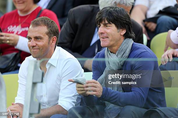 Bundestrainer Trainer Coach Joachim Jogi Loew Löw Deutschland beim Spanien Gucken und Hansi Flick Vorrunde Gruppe C Spiel 20 Kroatien - Spanien...