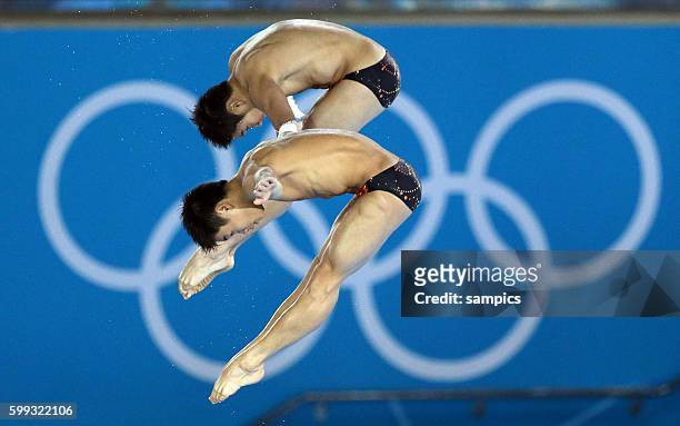 Olympiasieger Yuan CAO und Yanquan ZHANG Olympische Sommerspiele 2012 London : Synchronspringen Männer 10m Turm Olympic Games 2012 London : Mennn 's...