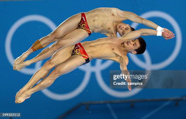 Olympiasieger Yuan CAO und Yanquan ZHANG Olympische Sommerspiele 2012 London : Synchronspringen Männer 10m Turm Olympic Games 2012 London : Mennn 's...