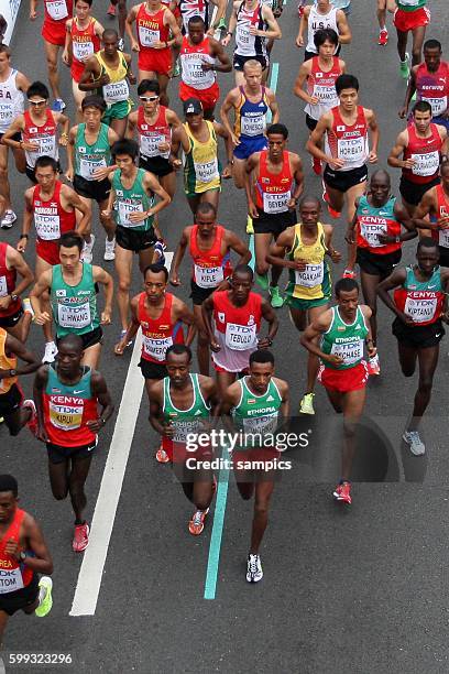 Start von oben Marathon der Männer Marathon men IAAF Leichtathletik WM Weltmeisterschaft in Daegu Sudkores 2011 IAAF world Championship athletics in...