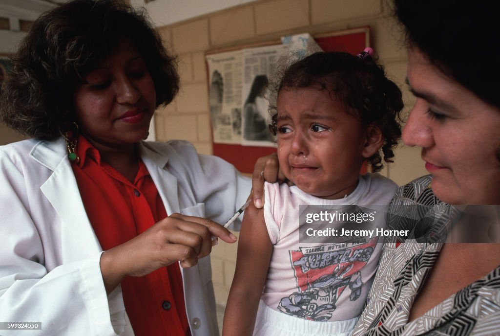 Girl Receives Polio Vaccine