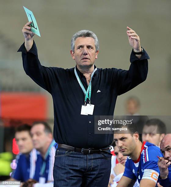 Claude ONESTA , Trainer coach Frankreich Handball Männer Weltmeisterschaft : Frankreich - Deutschland mens handball worldchampionchip : France -...