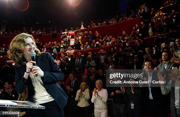 Nathalie Kosciusko-Morizet , conservative UMP political party candidate for the mayoral election in Paris, attends a campaign rally at the Cirque...