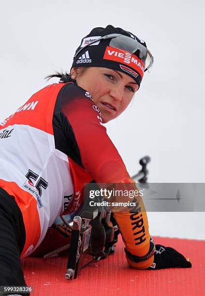 Andrea Henkel GER Deutschland germany Verfolgungsrennen Frauen Damen Biathlon Weltcup Hochfilzen Saison 2013 / 2014