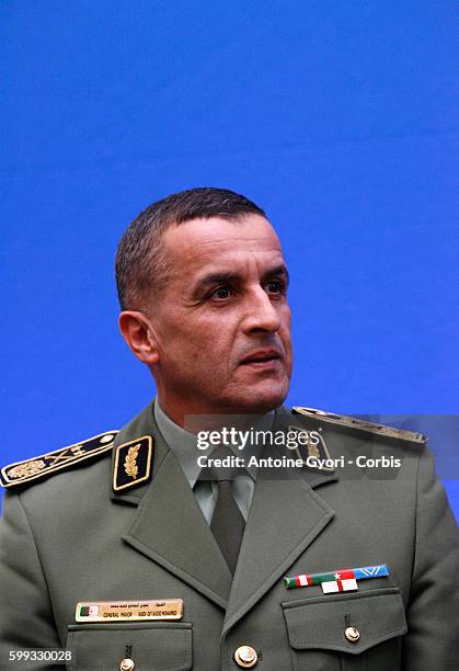 General Mohamed Kaidi Dit Kadid attends a Franco-Algerian summit at the Hotel Matignon in Paris