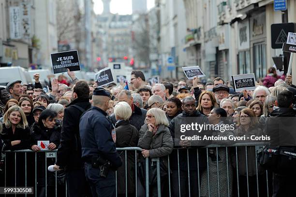 Unity rally "Marche Republicaine" on January 11, 2015 in Paris in tribute to the 17 victims of the three-day killing spree. The killings began on...