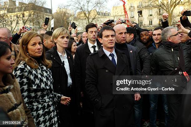 Unity rally "Marche Republicaine" on January 11, 2015 in Paris in tribute to the 17 victims of the three-day killing spree. The killings began on...