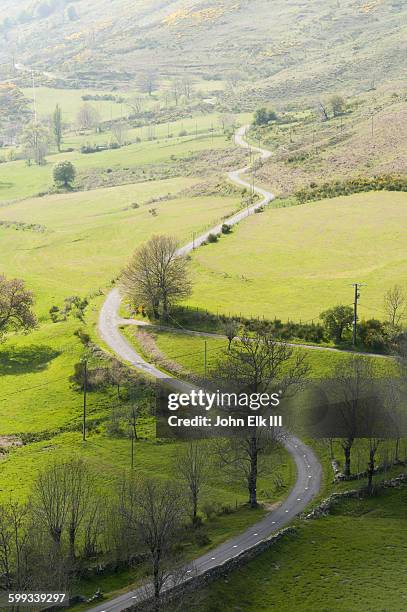 mont aigoual landscape and road to summit - cevennes stock pictures, royalty-free photos & images