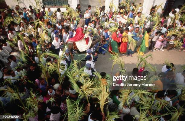 palm sunday procession - palmsonntag stock-fotos und bilder