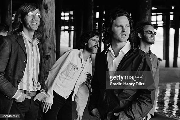 Band members are, left to right, Ray Manzarek, John Densmore, Jim Morrison, and Robbie Krieger.