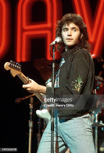 David Essex, a British singer who's big break came with his starring role in the London production of Godspell in 1971, performs in concert.