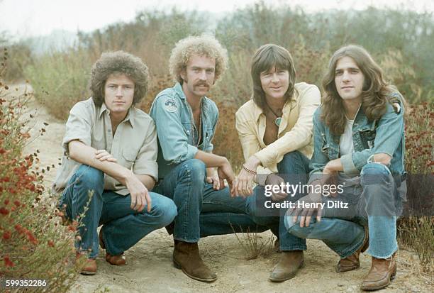 The founding members of The Eagles stand on the edge of Topanga Canyon. The Eagles were the most popular band of the seventies and their reunion tour...