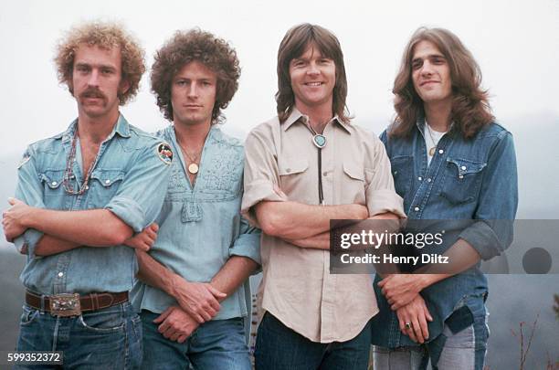 The founding members of The Eagles stand on the edge of Topanga Canyon. The Eagles were the most popular band of the seventies and their reunion tour...
