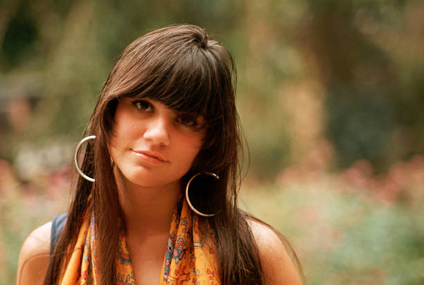 Singer Linda Ronstadt stands outside her house in Topanga Canyon. She became a major singing star in the seventies with a mix of country and rock...