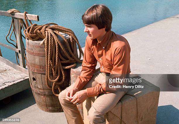 The Monkees' Davy Jones relaxes between takes in the filming of the band's show.
