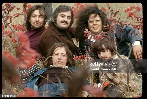 The five members of The Turtles sit in a meadow during a tour stop in Wisconsin in 1969. The two founding members of the band, Howard Kaylan and Mark...