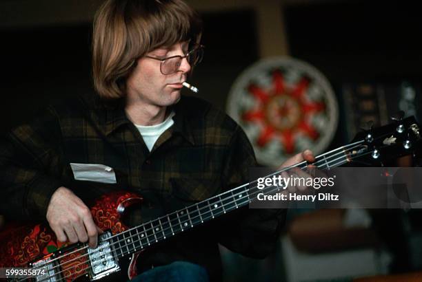 Phil Lesh plays bass during a rehearsal for David Crosby's solo album.