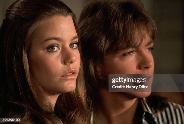 Portrait of Susan Dey and David Cassidy, co-stars on the television show The Partridge Family.