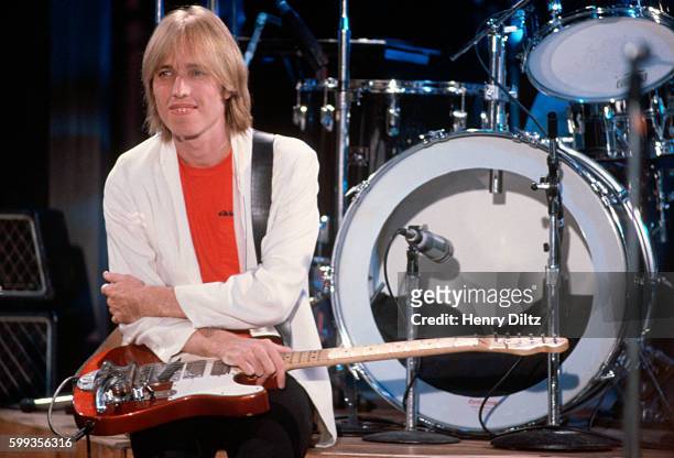 Musician Tom Petty rehearses for an appearance on a television program called Fridays at ABC studios in Hollywood.