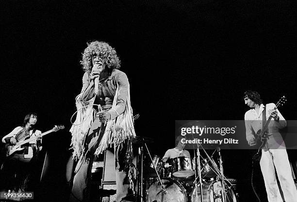 The Who performs at the free Woodstock Music and Art Fair. The festival took place on Max Yasgur's dairy farm, which he rented to event organizers...