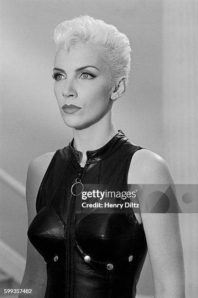 Annie Lennox during the making of the Eurythmics video "Missionary Man"