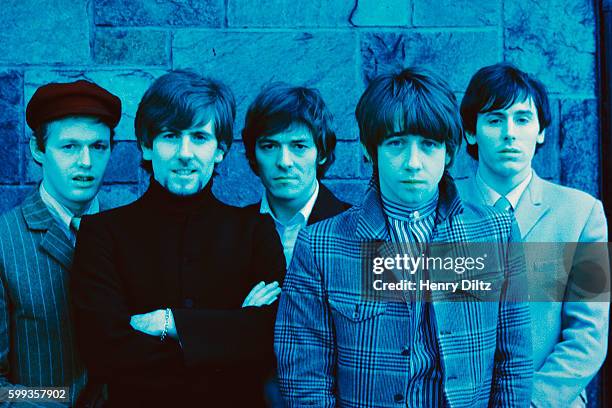 The members of the Hollies are Bernie Calvert, Graham Nash, Allan Clarke, Tony Hicks, and Bobby Elliot.