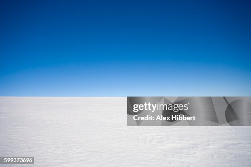 Horizon over land - Inland ice cap on a Polar expedition, Greenland Horizon over land - Inland ice cap on a Polar expedition, Greenland