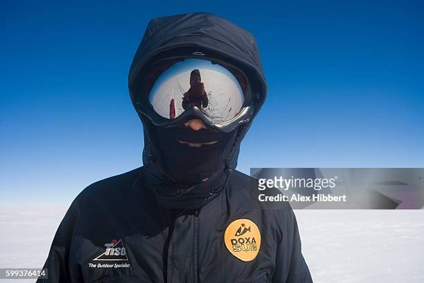 portrait of polar explorer, inland ice, arctic circle, greenland - arctic explorer stock pictures, royalty-free photos & images