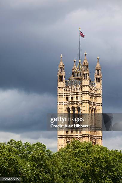 victoria tower on the houses of parliament, london, england, uk - victoria tower stock pictures, royalty-free photos & images