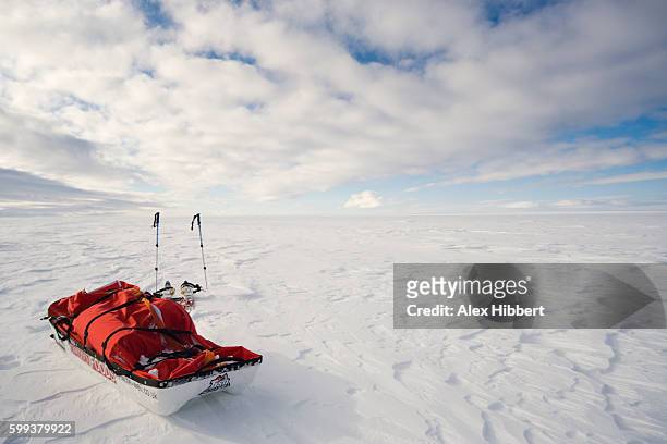 arctic landscape - polar expedition rest break point on the ice cap, greenland - polar caps stock pictures, royalty-free photos & images