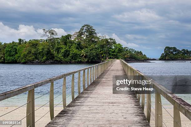 ecological island in the sea in sipopo near the capital city of malabo, equatorial guinea, africa - equatorial guinea stockfoto's en -beelden