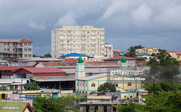 view over city and town roofs in bata, equatorial guinea - equatorial guinea stock pictures, royalty-free photos & images