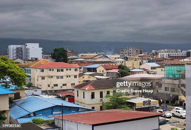 view over the rooftops of city of malabo, equatorial guinea - equatorial guinea stock pictures, royalty-free photos & images