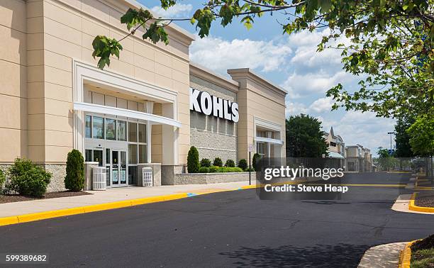 entrance to large kohls store in manassas, virginia, usa - kohls stock pictures, royalty-free photos & images