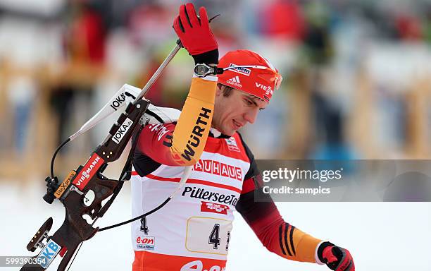 Arnd Peiffer GER Germany Deutschland Staffel Rennen 4 x 6 KM Relay Männer men Biathlon Weltcup Hochfilzen Saison 2013 / 2014