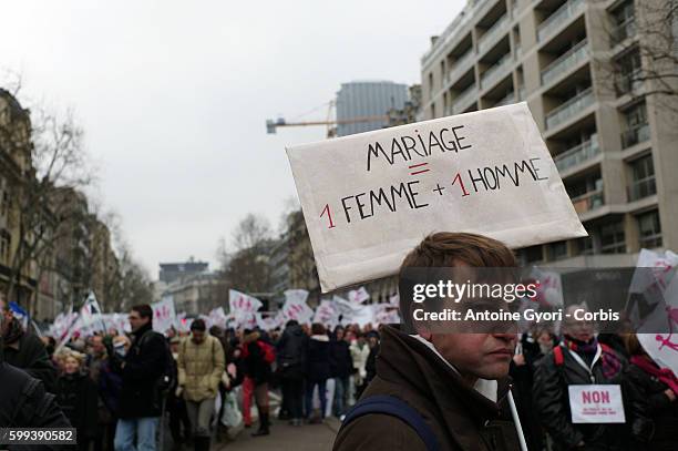 Hundreds of thousands march through the French capital over planned legislation permitting same-sex marriage. Protesters travelled from all over the...