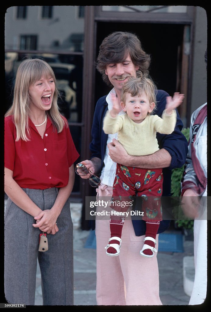 Son R Writer Nash Rapper Folk-rock singer Graham Nash stands outdoors with his wife and son ...
