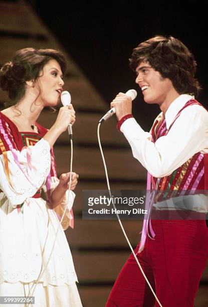 Donny and Marie Osmond at the filming of a television special.