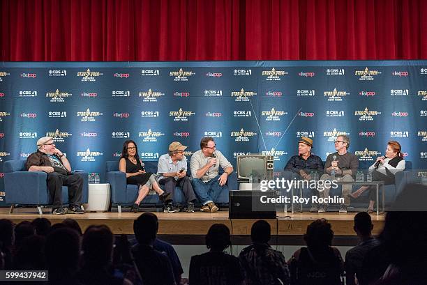 Panel members on the main during Star Trek: Mission New York day 3 at Javits Center on September 4, 2016 in New York City.